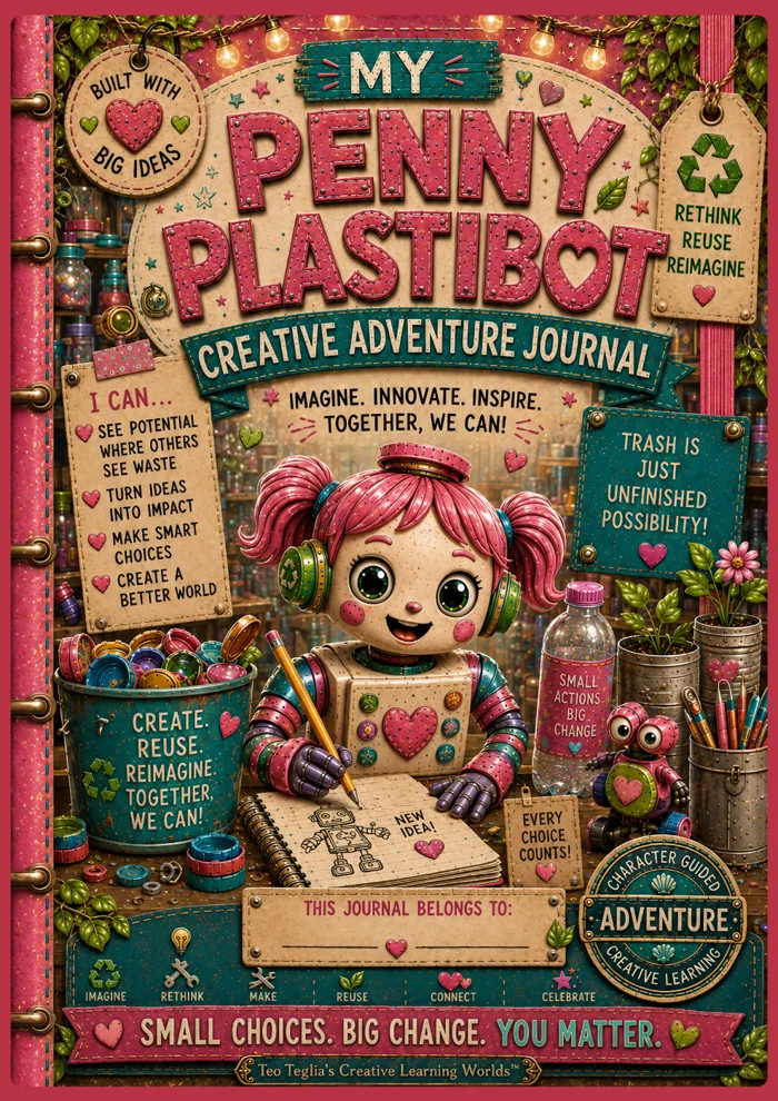 Penny Plastibot Creative Adventure Journal front cover